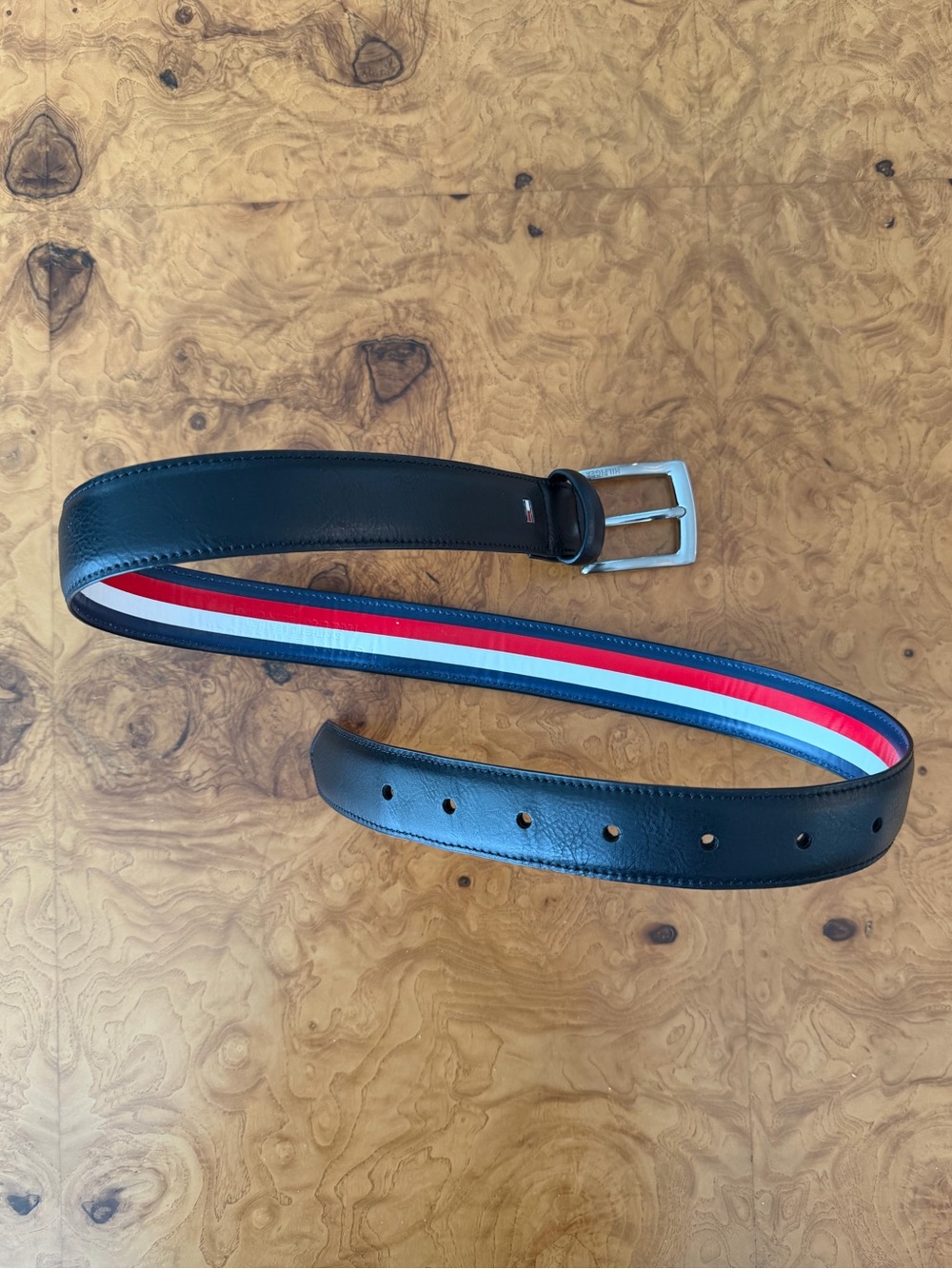 Tommy Hilfiger Flag Belt Boys Size M 26-28 Black